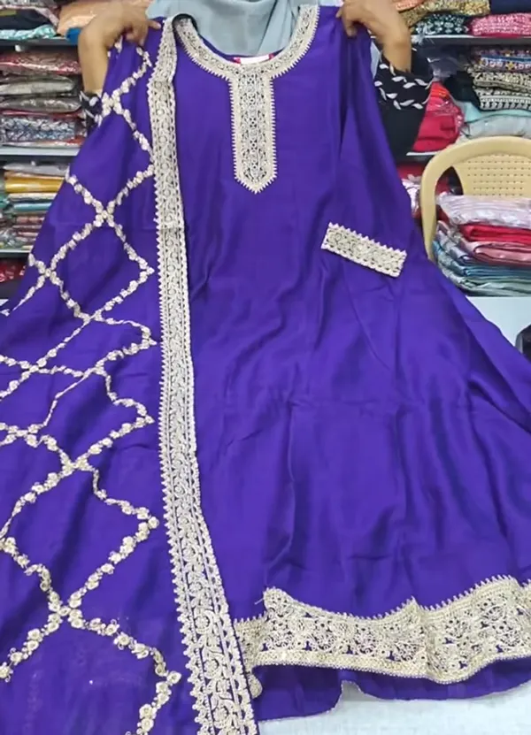 Silk Long Anarkali Kurti with Dupatta  | KS1175